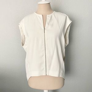 RACHEL Rachel Roy White Zip Vest Top - Small NWT